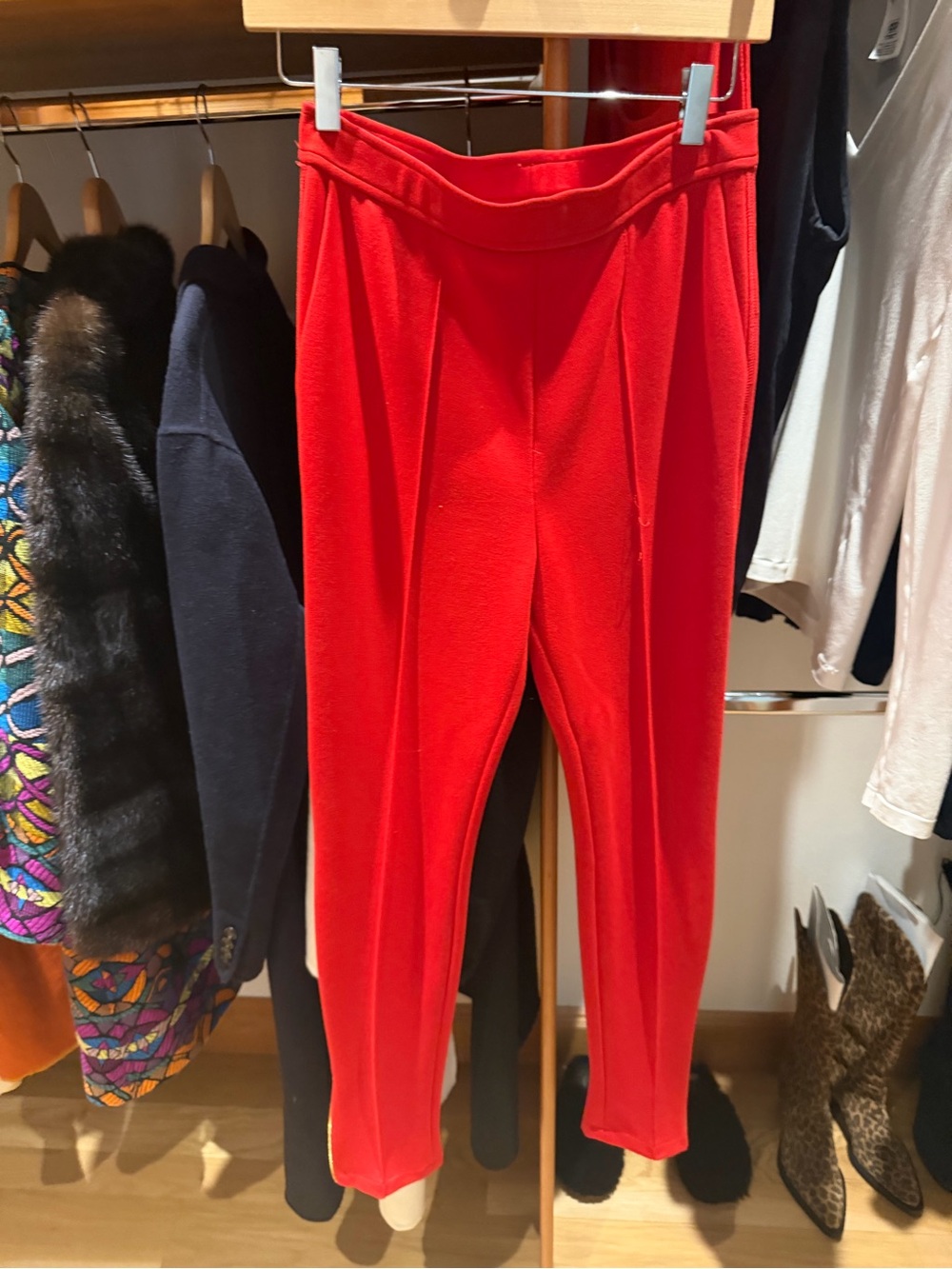 Escada Bold Red Ponte Skinny Pants